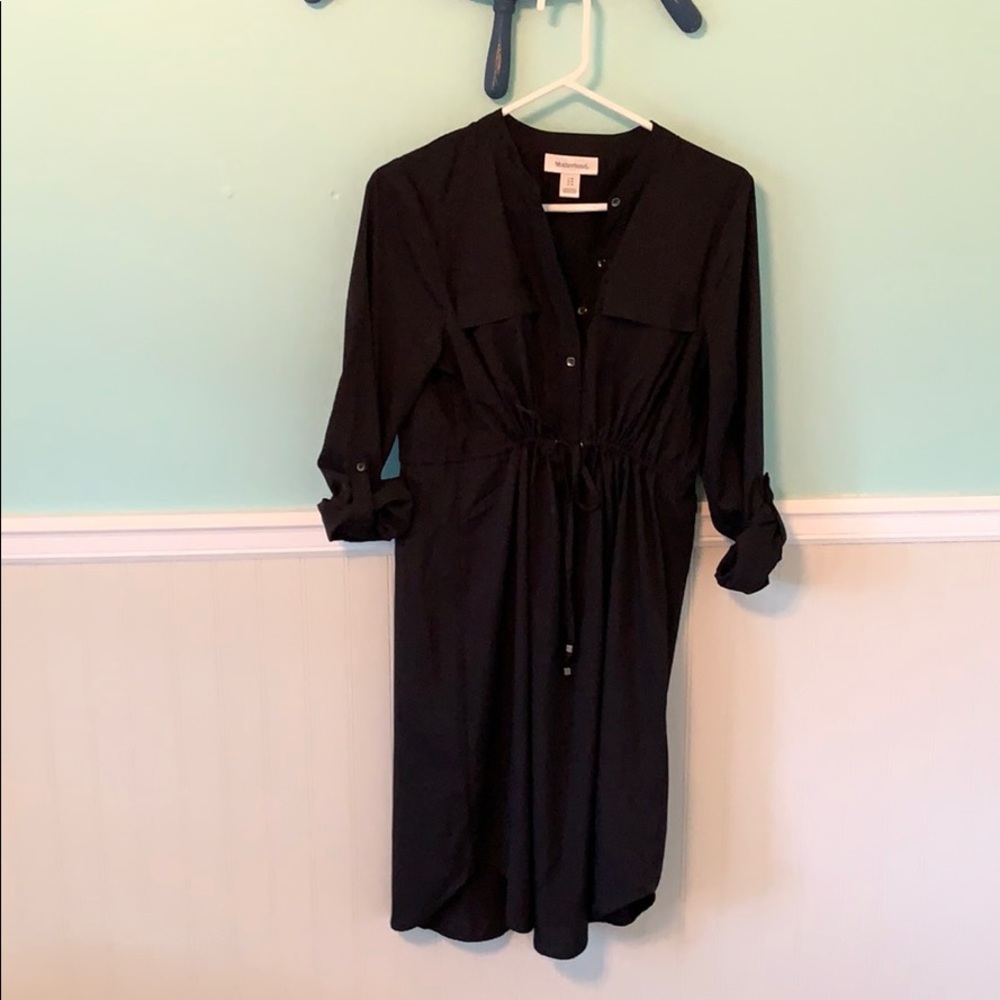 Black motherhood maternity button dress
